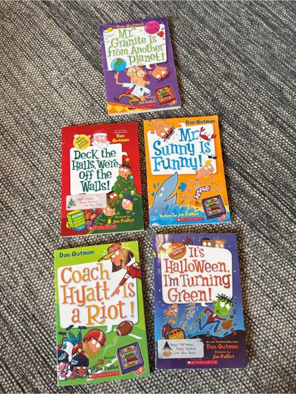 Scholastic Dan Gutman Colorful Kids Book Set - Purple, Red, Orange, Green, Blue